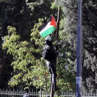 Policajac skida zastavu Palestine u istočnom Jeruzalemu