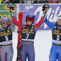 Tessa Worley, Mikaela Shiffrin i Sofia Goggia
