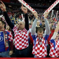 Navijači na utakmici Hrvatska - Norveška