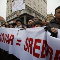 Prosvjedni skup zbog dolaska srbijanskog predsjednika Aleksandra Vučića