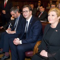 Marko Čadež, Aleksandar Vučić i Kolinda Grabar Kitarović u HGK