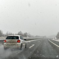 Snijeg na autocesti između Pazina i Kanfanara