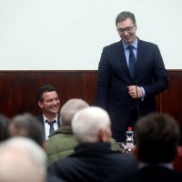 Aleksandar Vučić u Osnovnoj školi u Vrginmostu