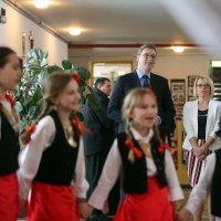 Aleksandar Vučić u Osnovnoj školi u Vrginmostu