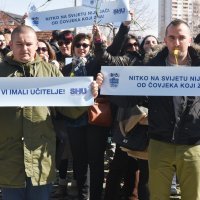 Prosvjed Sindikata hrvatskih učitelja ispred Ministarstva znanosti i obrazovanja