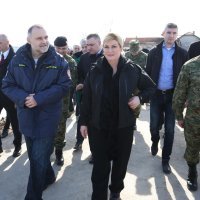 Predsjednica obišla područje gdje se postavljaju box-barijere za zaštitu od poplave