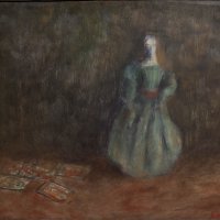 Lutka s igraćim kartama, 1948., ulje na kartonu, Emanuel Vidović