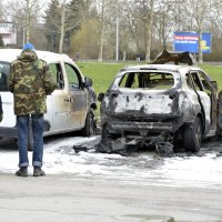 Zapaljeni automobil na Jarunu