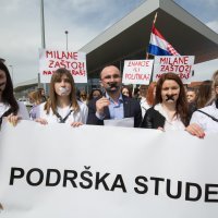 Prosvjed studenata Medicinskog fakulteta u Osijeku