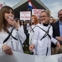 Prosvjed studenata Medicinskog fakulteta u Osijeku