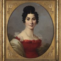 Nepoznati slikar prve polovice XIX. st., Portret mlade žene, ulje na platnu, 63,4 x 52,6 cm, sig. d.d.: Ingres 1812, Strossmayerova galerija starih majstora HAZU