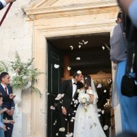 Marin Čilić sa suprugom Kristinom izlazi iz crkve nakon vjenčanja