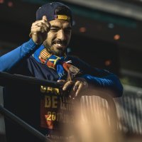 Proslava naslova prvaka igrača Barcelone (Luis Suarez)