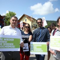 Prosvjed aktivista protiv komemoracije na Bleiburškom polju