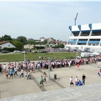 Navijači  pristižu na utakmicu Hrvatska - Senegal