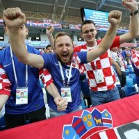 Hrvatski navijači na stadionu Arena Baltika