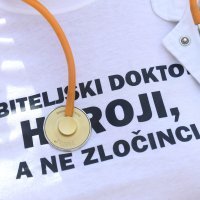 Prosvjed liječnika primarne zdravstvene zaštite u Trgu sv. Marka u Zagrebu