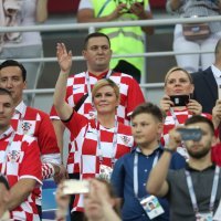 Predsjednica RH Kolinda Grabar-Kitarović na utakmici Hrvatska - Danska