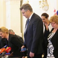 Andrej Plenković i Kolinda Grabar-Kitarović na sjednici Vijeća za demografsku revitalizaciju