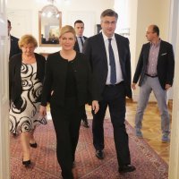 Andrej Plenković i Kolinda Grabar-Kitarović na sjednici Vijeća za demografsku revitalizaciju