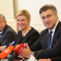Andrej Plenković i Kolinda Grabar-Kitarović na sjednici Vijeća za demografsku revitalizaciju