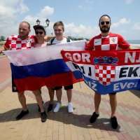 Soči: Navijači se zagrijavaju za utakmicu četvrtfinala SP Rusija - Hrvatska