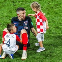 Ivan Perišić sa sinom Leonardom i kćerkom Manuelom