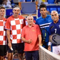 Nino Serdarušić, Goran Ivanišević, Mansour Bahrami i Felix Auger Aliassime