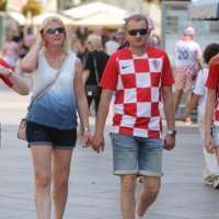 Rijeka: Navijači u centru grada uoči finala Svjetskog nogometnog prvenstva