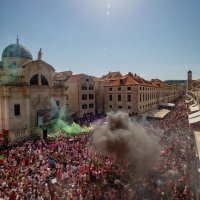 Dubrovnik: Atmosfera na Stradunu uoči finalne utakmice Hrvatske i Francuske