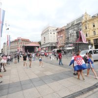 Pripreme za doček reprezentacije na Trgu bana Jelačića