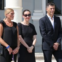 Zoran Primorac i Janica Kostelić na pogrebu Dragutina Šurbeka