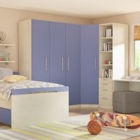 Teens dječja soba u kombinaciji boja izbjeljeni bor-lavanda