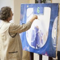 Jadranka Fatur u ateljeu u Jakovlju