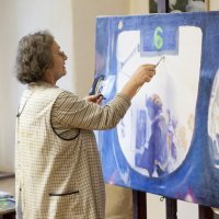 Jadranka Fatur u ateljeu u Jakovlju