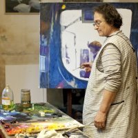 Jadranka Fatur u ateljeu u Jakovlju