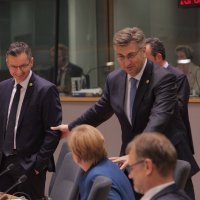 Marjan Šarec, Andrej Plenković i Angela Merkel