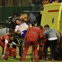 Šibenik: Hitna pomoć odvozi Miju Caktaša koji je teško ozlijedio ruku NK Šibenik NK Hajduk