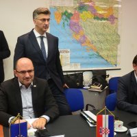 Milijan Brkić, Andrej Plenković i Gordan Jandroković