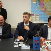 Milijan Brkić, Andrej Plenković i Gordan Jandroković