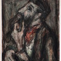 Portret muškarca iz Staszówa, oko 1946., ulje na platnu, 50 x 45 cm, Zbirka obitelji Diament