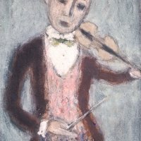 Violinist, 1949., ulje na platnu, 45 x 30 cm, Zbirka obitelji Diament