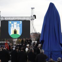 Svečanost otkrivanja spomenika Franji Tuđmanu