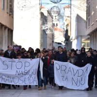 Prosvjed protiv puštanja na slobodu Darka Kovačevića Daruvarca