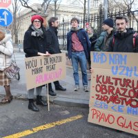 Prosvjed pred Ministarstvom kulture