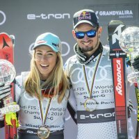 Mikaela Shiffrin i Dominik Paris, EPA