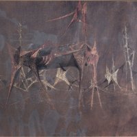 Crtež, 1957., kombinirana tehnika na papiru, 50 x 70 cm