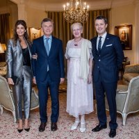 Juliana Awada i Mauricio Macri s danskom kraljicom Margrethe II i princem Frederikom