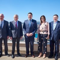 Župan Nikola Dobroslavić, ministar uprave Lovro Kuščević, državna tajnica Josipa Rimac