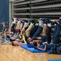 Trening hrvatske rukometne reprezentacije u Osijeku - kondicijski trener Miljenko Rak